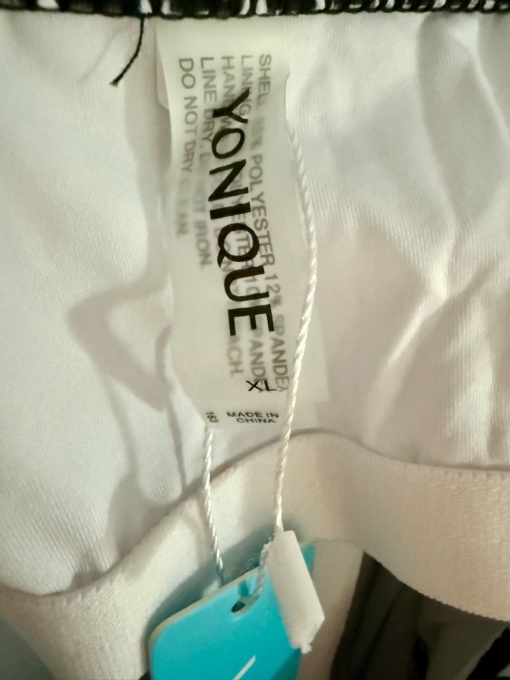 Younique Black and White Striped Ruffle V-Neck Bathing Suit Top (XL) - Picture 4 of 5